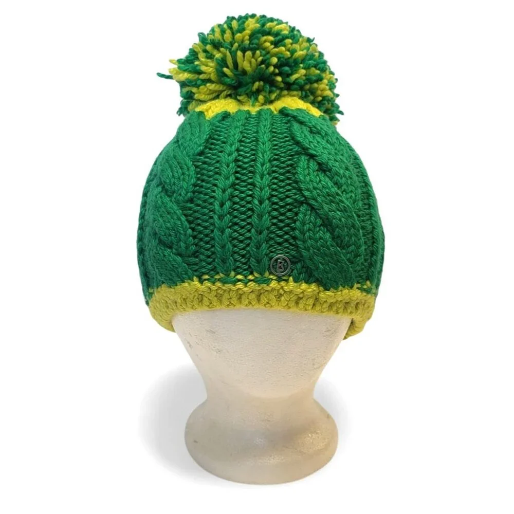 Bogner Cable Knit Pom Beanie Virgin Wool Alpine Hat